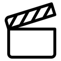 clapper line icon isolated on white background vector