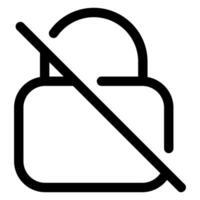padlock line icon isolated on white background vector