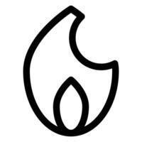 flame line icon isolated on white background vector