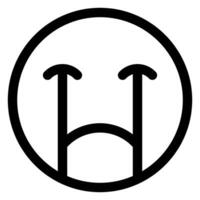 sad line icon isolated on white background vector