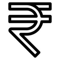rupee line icon isolated on white background vector