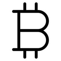 bit coin line icon isolated on white background vector