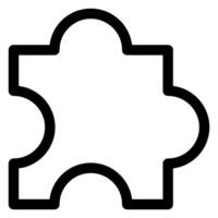 puzzle line icon isolated on white background vector