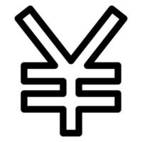 yen line icon isolated on white background vector