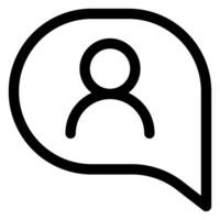 chat line icon isolated on white background vector