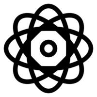 atom line icon isolated on white background vector