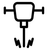 jackhammer line icon isolated on white background vector