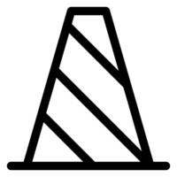 traffic cone line icon isolated on white background vector