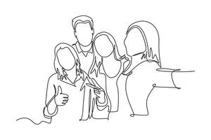 Meet Up Concept. Single line draw design graphic illustration. vector