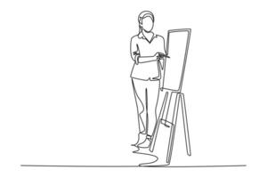Skill and Training concept. Single line draw design graphic illustration. vector