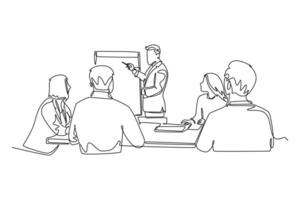 Skill and Training concept. Single line draw design graphic illustration. vector