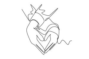 All about love concept. Single line draw design graphic illustration. vector