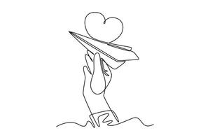 All about love concept. Single line draw design graphic illustration. vector