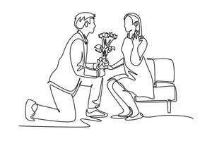 All about love concept. Single line draw design graphic illustration. vector
