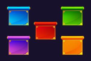 Set of colorful papyrus scrolls. Banner for icons vector