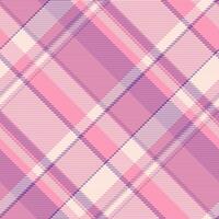 Ethnic texture plaid pattern, stage tartan check. Attire fabric seamless textile background in red and misty rose colors. vector