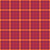 Display background textile pattern, 30s check plaid. Free seamless tartan texture fabric in orange and pink colors. vector