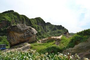 View of unique rocks in Taipei photo