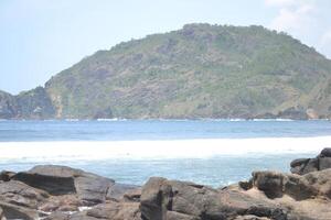 Scenic view of sea against clear sky photo