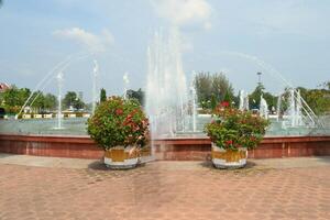 View of fountain against sky photo