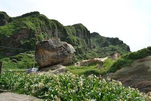 View of unique rocks in Taipei photo