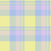 Pop plaid texture background, tissue check textile. Sensual pattern fabric seamless tartan in light and yellow colors. vector