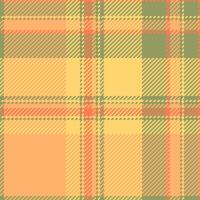Livingroom check plaid background, girly tartan textile . Factory pattern texture fabric seamless in orange and amber colors. vector