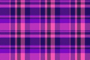 Korean tartan textile fabric, diwali texture pattern background. Random seamless check plaid in pink and dark colors. vector