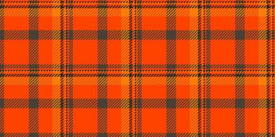 Calm plaid texture, mid fabric textile pattern. Newborn check tartan seamless background in orange red and dark colors. vector