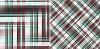Fabric check background of pattern tartan seamless with a plaid texture textile. Set in novelty colors for fashion bandanas in cool style. vector