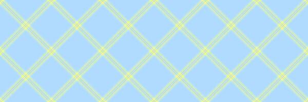 Self fabric seamless background, lovely tartan plaid texture. Indian pattern check textile in cyan and yellow colors. vector