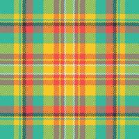 Pixel background design. Modern seamless pattern plaid. Square texture fabric. Tartan scottish textile. Beauty color madras ornament. vector