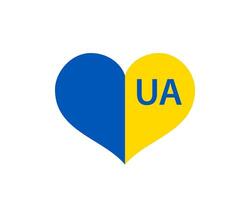 Ukrainian heart in blue-yellow colors of the flag of Ukraine. Symbol of freedom and democracy. vector