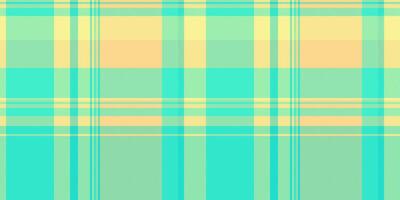 Deep check seamless texture, list textile fabric background. Fit plaid tartan pattern in teal and amber colors. vector