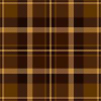 Individuality seamless fabric, satin texture textile background. Product check tartan plaid pattern in orange and black colors. vector