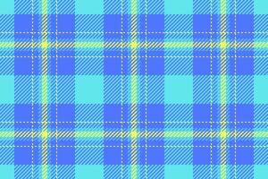 Teal check texture , victorian tartan pattern seamless. Curtain background plaid fabric textile in cyan and blue colors. vector