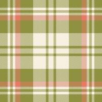 Plaid check pattern in green color. Seamless fabric texture. Tartan textile print. vector