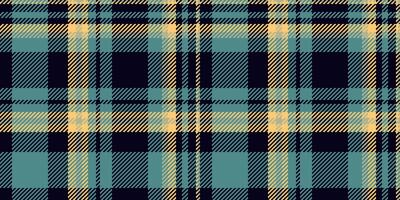 Cosy check plaid texture, stitched pattern background seamless. Minimalist fabric tartan textile in black and cyan colors. vector