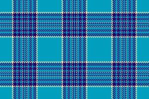 Italian seamless fabric check, kid plaid pattern textile. Spanish background texture tartan in cyan and indigo colors. vector