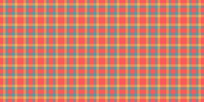 Selection check fabric seamless, short texture plaid . Blanket pattern tartan background textile in red and cyan colors. vector