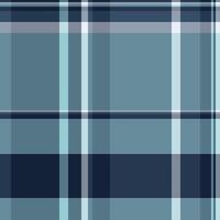 Plank seamless pattern check, subtle background fabric plaid. Scottish tartan texture textile in cyan and blue colors. vector
