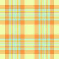 Scratch textile texture seamless, everyday check background. Day fabric tartan plaid pattern in light and amber colors. vector