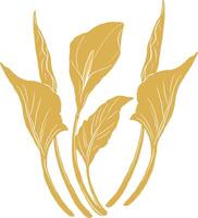 a golden leaf with leaves on it vector