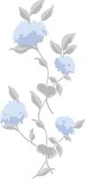 a blue flower with leaves and leaves on a white background vector