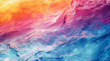 Dynamic and colorful abstract gradient blending red, orange, pink, and blue hues with fluid textures. photo