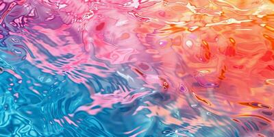 Lively abstract image of colorful rainbow water splashes and bubbles blending in a dynamic composition. photo