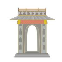 A stylized illustration of a Mughal archway with traditional architectural features, suitable for topics related to architecture, design, or cultural studies. vector