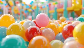 Colorful Plastic Balls in a Play Area photo