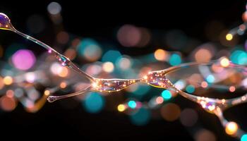 Abstract Visualization of Neural Network Connections and Digital Synapses in Cybernetic Colors photo