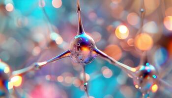 Colorful Neuron Network Close-Up with Vibrant Bokeh photo